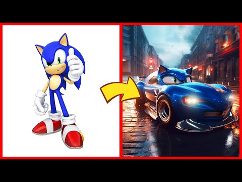 SONIC the Hedgehog ALL CHARACTERS as CAR 2024