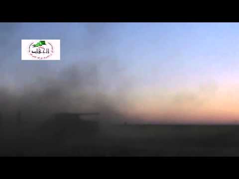 استهداف معاقل النظام في اللواء 93 بمدفع B9 من قبل لواء الجهاد في سبيل الله في عين عيسى في ريف الرقة