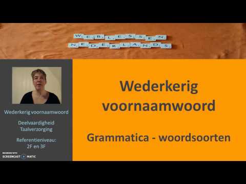 Wederkerig voornaamwoord Grammatica woordsoorten