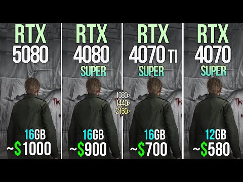 RTX 5080 vs RTX 4080 SUPER vs RTX 4070 TI SUPER vs RTX 4070 SUPER - Test in 16 Games