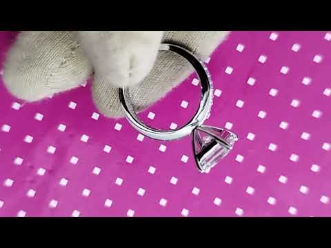 1.75 Ct Princess Cut Moissanite Solitaire Engagement Ring 14k White Gold Plated