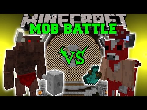 MINOTAUR VS MUTANT COW & MINOSHROOM - Minecraft Mob Battles - Grimoire of Gaia Mods