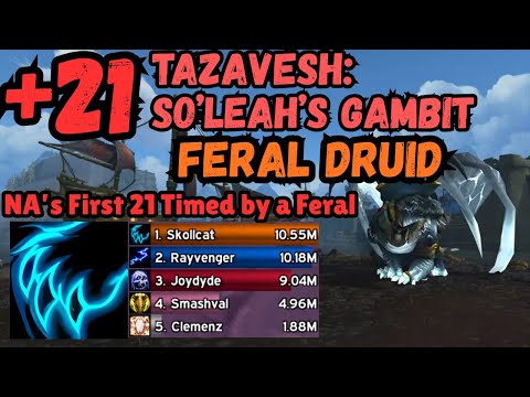 Tazavesh: So'Leah's Gambit +21 | Feral Druid | TWW Season 3 | NA FIRST 21 TIMED WITH A FERAL