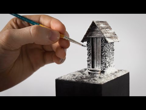 Snowy Stone Outhouse - 1/48 Diorama