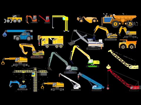 The kids picture show HD CONSTRUCTION VEHICLES 5 LIKE MOBILE CRANES 1 AND 2 EXCAVATORS AND MORE
