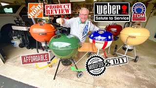 Weber “Salute To Service” 22” Charcoal Kettle Grill Review, Assembly and Ash Catch Modification!