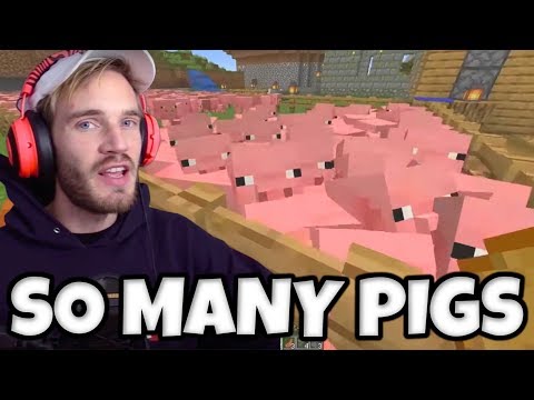PewDiePie Plays Minecraft LIVE and GETS INVADED BY PIGS! | PewDiePie DLive Stream August 1