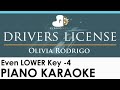 Olivia Rodrigo - drivers license - Even LOWER Key -4 (Piano Karaoke Instrumental)