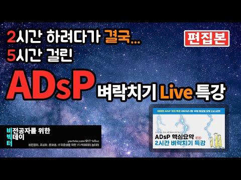 ADsP 핵심요약 5시간 벼락치기 특강 | 미어캣 [편집본] | adsp 독학