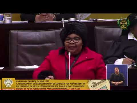 EFF MP Mam’ Khawula debating in the National Assembly. Tuesday, 06 June 2023.