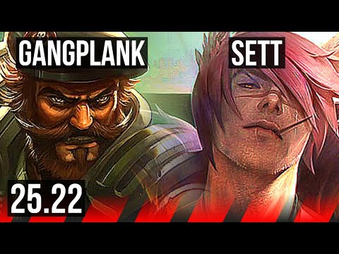 GANGPLANK vs SETT (TOP) | 15/2/10, Legendary, 600+ games | KR Master | 25.22