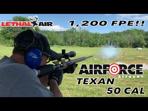 Barret 50 cal and our monster 1,210 fpe 50 cal custom Airforce Texan big bore airgun