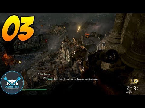 FLAMETHROWER + SNIPER = OMG! (COD WW2 "Campaign" Gameplay Walkthrough Part 3 Stronghold | PS4 Pro)