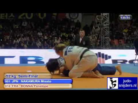 Judo 2010 Suwon: Misato Nakamura (JPN) - Penelope Bonna (FRA) [-52kg] semi-final.