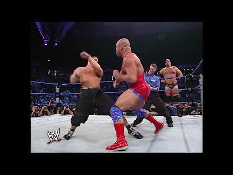 John Cena & A Train vs  Kurt Angle & Chris Benoit  SmackDown, Oct  23, 2003