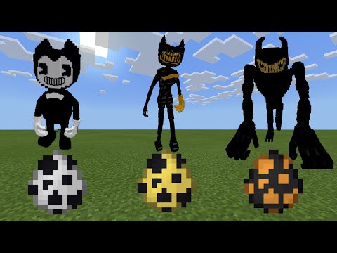 How to summon Toon Bendy, Ink demon Bendy and Beast Bendy (minecraft bendy and the ink machine