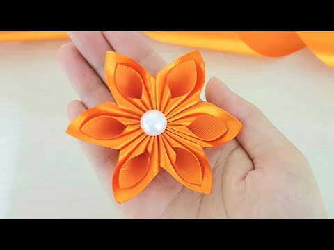 Amazing Ribbon Flower Work - Hand Embroidery Design - Sewing Hack - DIY Easy Flower Making