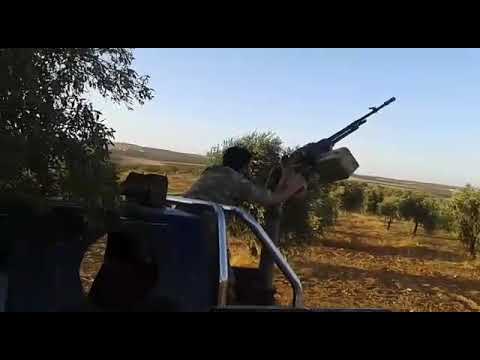 التصدي للطيران الحربي من قبل كتيبة عمر الفاروق في ريف حماة