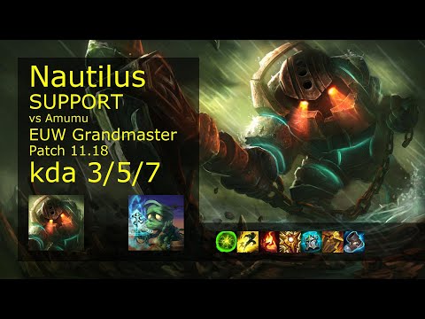 Nautilus Support & Kai'Sa vs Amumu & Jhin - EUW Grandmaster 3/5/7 Patch 11.18 Gameplay