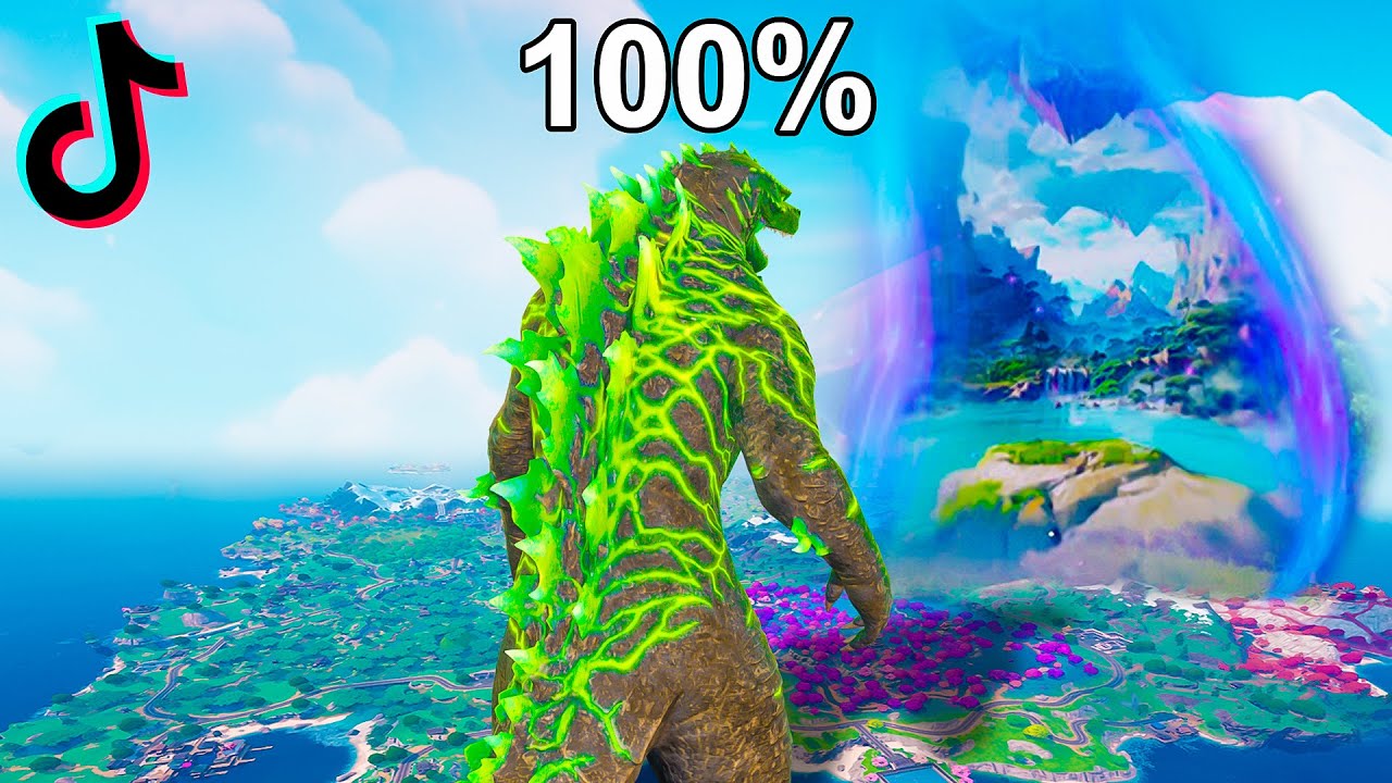 TESTEI OS TIKTOKS MAIS BIZARROS DO GODZILLA NO FORTNITE