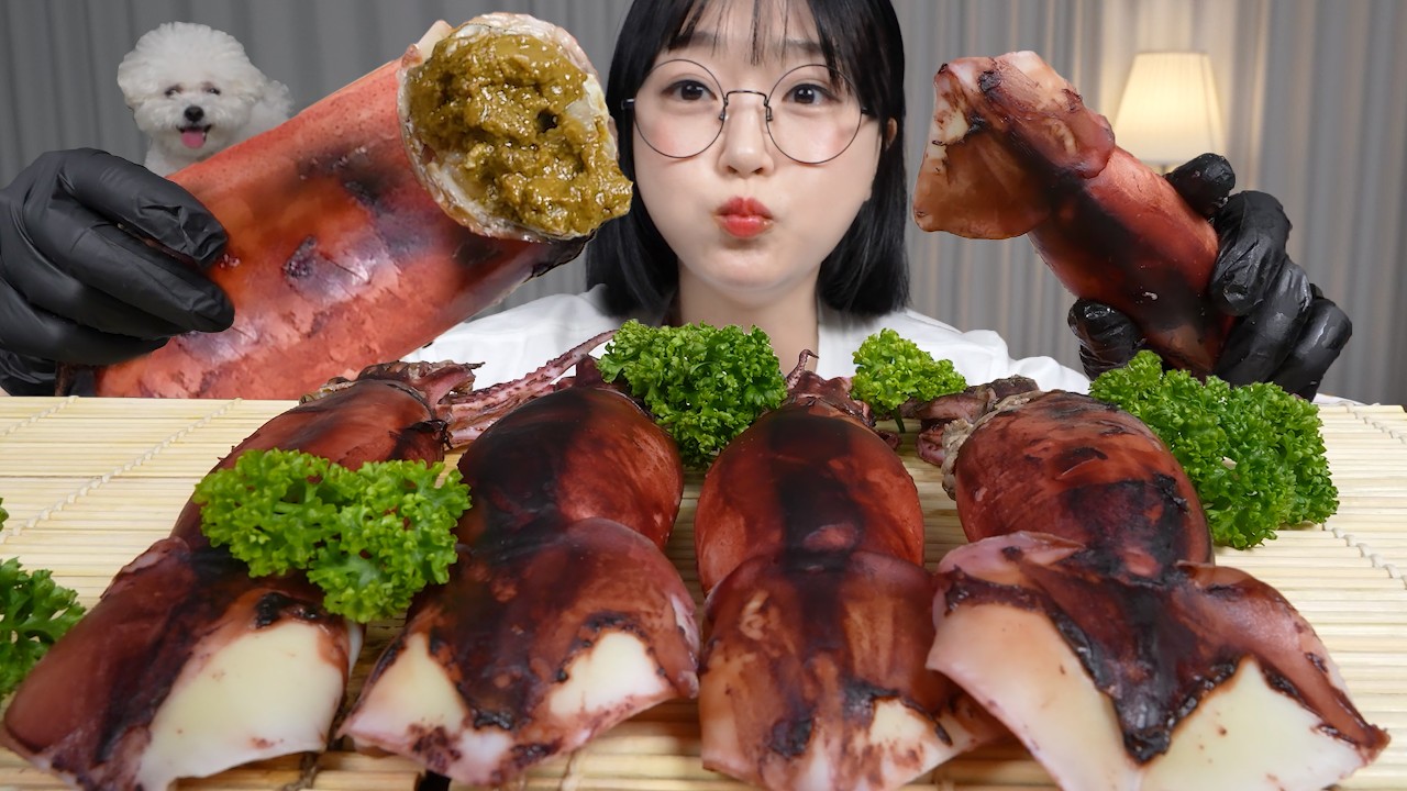 녹진한 내장 가득! 오징어통찜 먹방🦑Steamed Whole Squid with Its Innards Mukbang ASMR