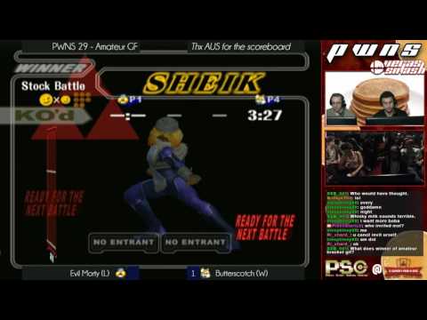 PWNS 29 - Melee - Am - GF - Evil Morty (Sheik) vs Butterscotch (Fox)