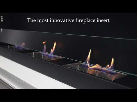 Indoor Wall Mounted Recessed Bio Ethanol Fireplace, 90CM Black