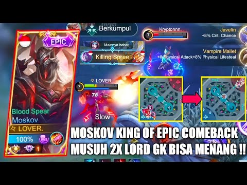 KING MOSKOV DITANTANG MUSUH MAIN DI LATE GAME, AUTO EPIC COMEBACK BOSS !! - MOBILE LEGENDS