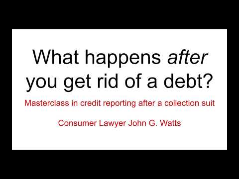 Webinar today at 1 pm central on credit reporting after you resolve a debt in a lawsuit