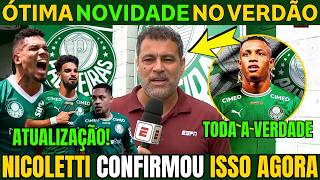 QUINTA AGITADA no PALMEIRAS! NICOLETTI TROUXE BAITA NOVIDADE DO VERDÃO DE HOJE.