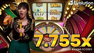Crazy Time Big Win Today, Oh My God ! 7755X ! 1500X,700X,600X !! Automatic RICH !