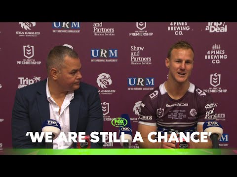 Seibold hopeful for finals berth as Manly celebrate DCE in style | Manly Presser | Fox League