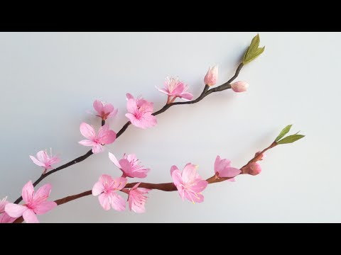 制作纸艺桃花/How To Make Peach Blossom Flower From Crepe Paper/Paper Flowers/Peach Blossom Flower