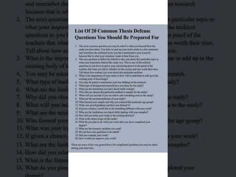 Common thesis defense questions#research #thesisdefense#shorts