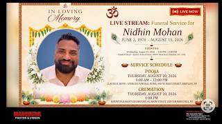 🔴🔴VIEWING & WAKE  SERVICE OF Mr. NIDHIN  MOHAN 3.00PM TO 9.00PM  🔴🔴