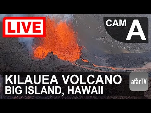 🔴 Live Now: 24/7 Kilauea Volcano Livestream in Hawaii (Cam A)