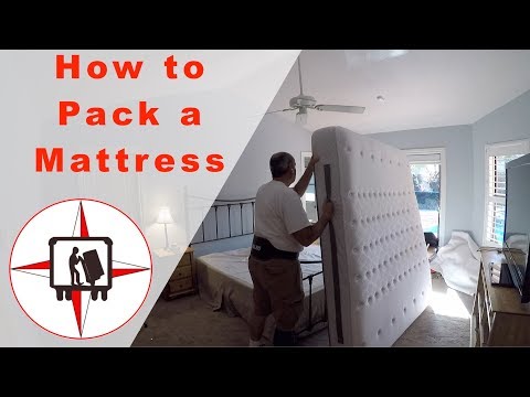 Part of a video titled HOW TO PACK AND WRAP A MATTRESS - YouTube