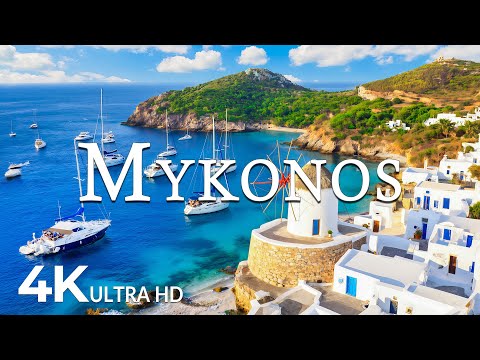 FLYING OVER MYKONOS (4K UHD) – Soothing Music Along With Beautiful Nature Video - 4K Video ULTRA HD