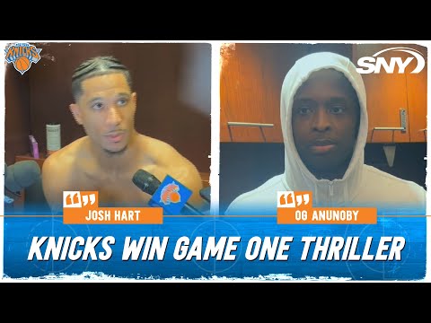 Josh Hart and OG Anunoby on Knicks nail-biting win in Game 1 vs Pacers | SNY