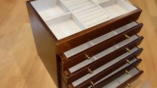 Schmuckkasten Schmuckkästchen Kosmetikkoffer Schmuckkoffer mit Schubladen unboxing und Anleitung