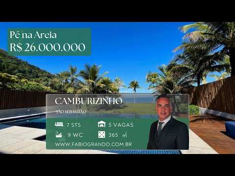 Capa do vídeo: Praia de Camburizinho — casa de 7 suítes pé na areia