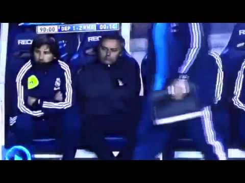Jose Mourinho Reaction to Di Maria Red Card _  Deportivo vs Real Madrid, 23_02_13