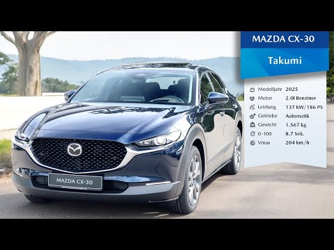 2025 Mazda CX-30 Takumi 2.0L 186 PS l Deep Crystal Blue (42M) l 360° View + Interior (4K)