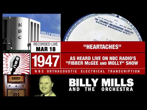 Heartaches (1947 - NBC Radio) - Music from Fibber McGee & Molly | Billy Mills Orchestra