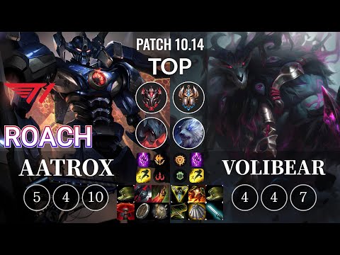 T1 Roach Aatrox vs Volibear Top - KR Patch 10.14