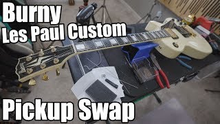 Video thumbnail for Burny Les Paul Custom Pickup Swap! by Riffs, Beards & Gear