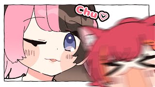 橘ひなのからの投げキスに大喜びする猫汰つな【手描き切り抜き/橘ひなの/猫汰つな/ぶいすぽっ!】