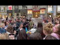 street piano : people singing together Ukrainian song with Evgeny Khmara