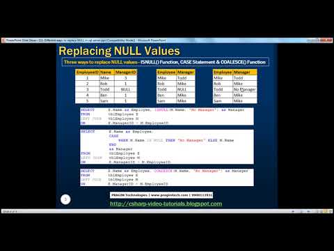 Different ways to replace NULL in sql server   Part 15