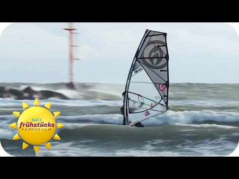 Surfen bei Minusgraden | SAT.1-Frühstücksfernsehen